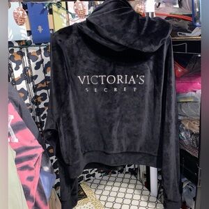 VICTORIA SECRET VELOUR FULL ZIP HOODED JACKET